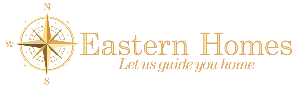 Eastern Homes compass rose logo in gold